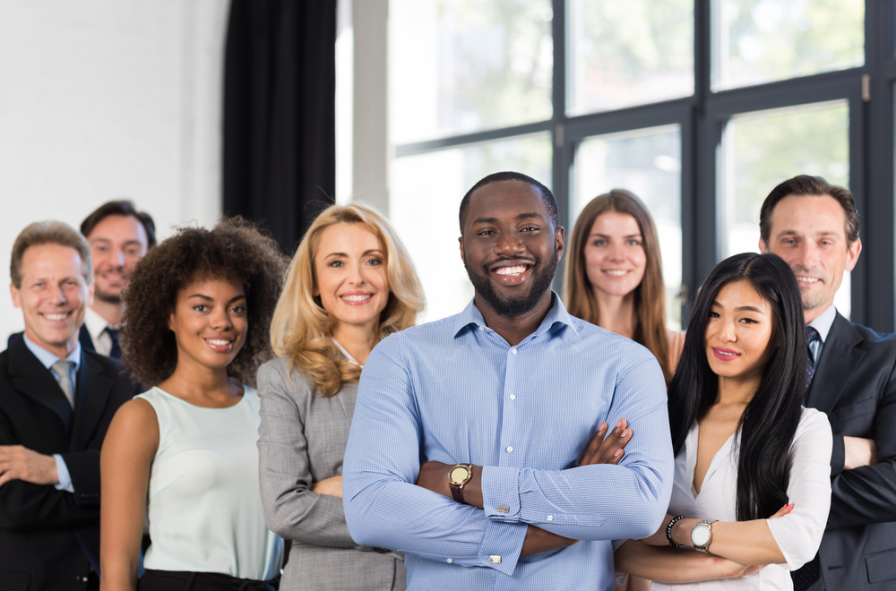 financial professional with his staff