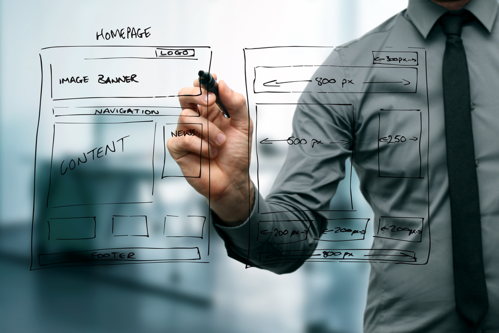 financial advisor website design template being drawn