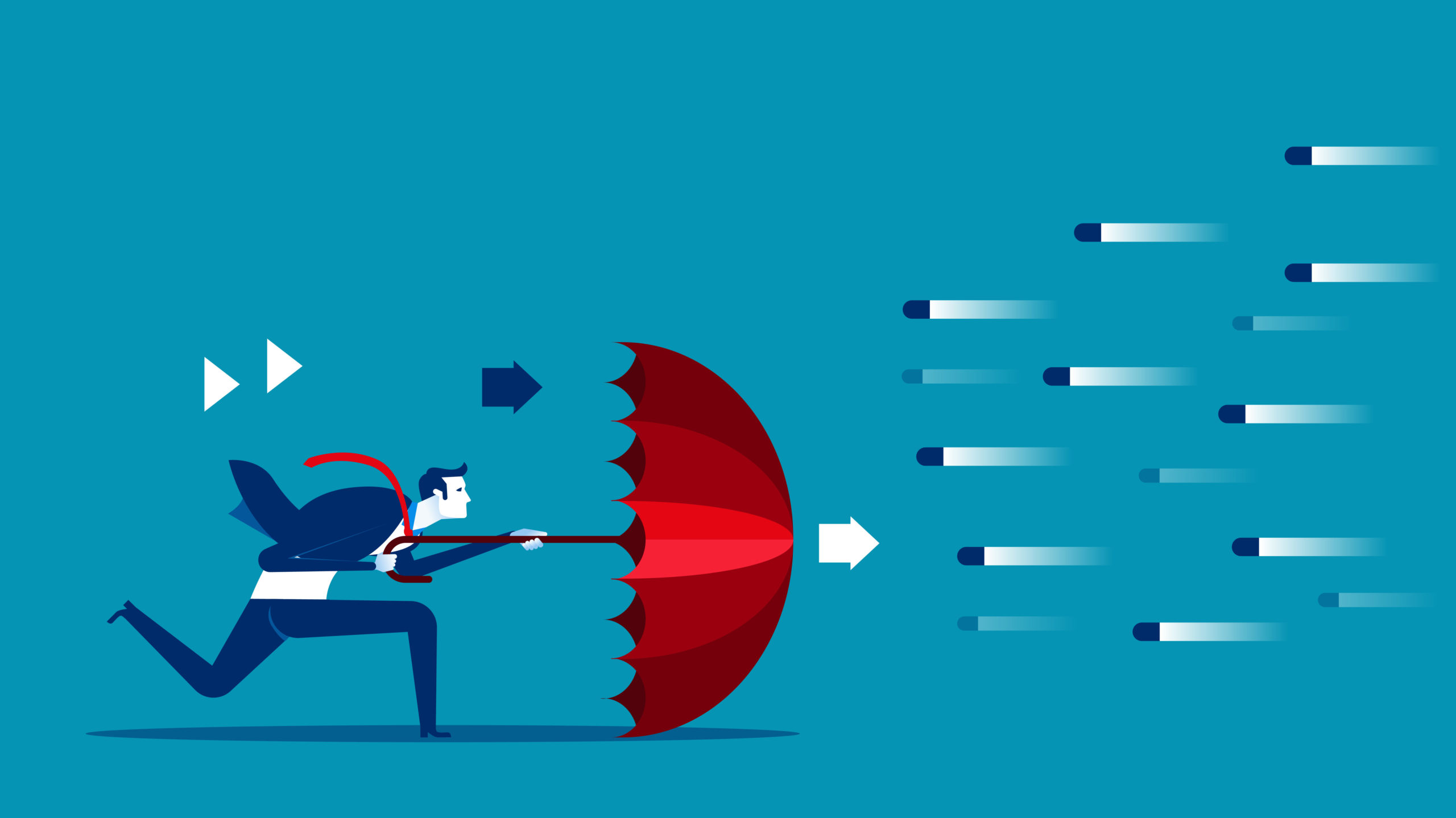 vector image of male client avoiding risk