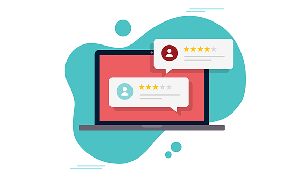 vector image of online client testimonials