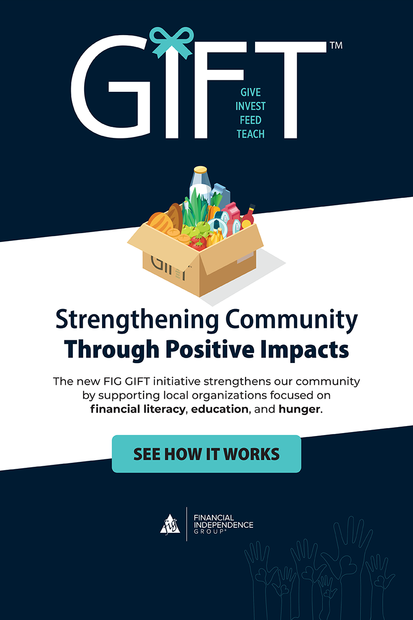 financial independence group GIFT initiative donor-advised fund side ad