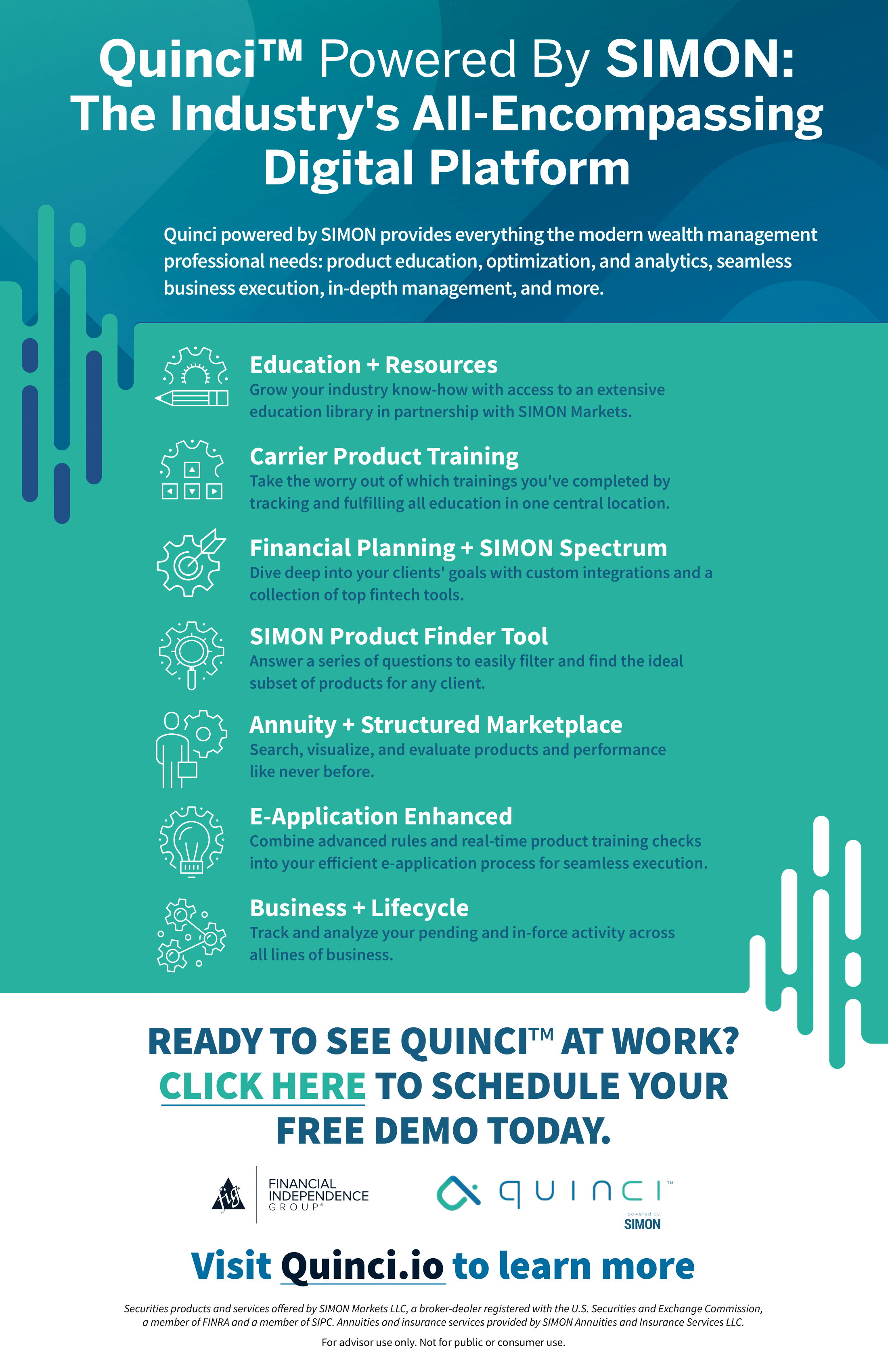 quinci powered by simon wealth management platform key features