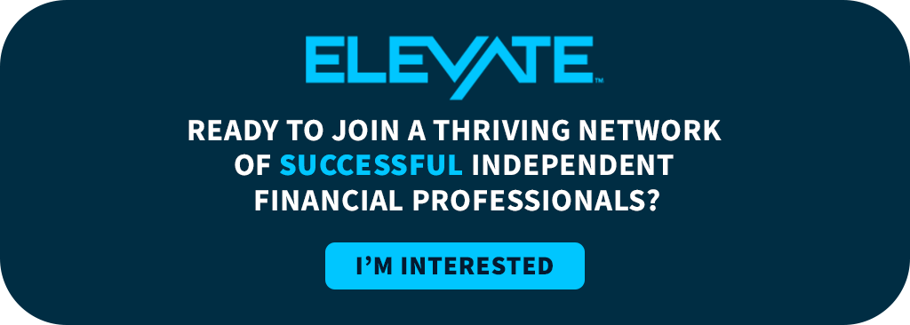 call to action button to learn more about Financial Independence Group's Elevate marketing and business development program